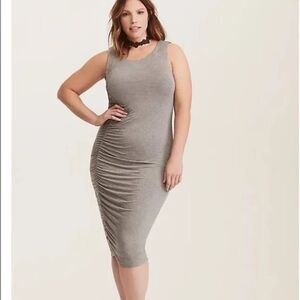 Torrid Gray Side Cinch Jersey Knit Bodycon Dress Torrid 0 / US 12 / Large